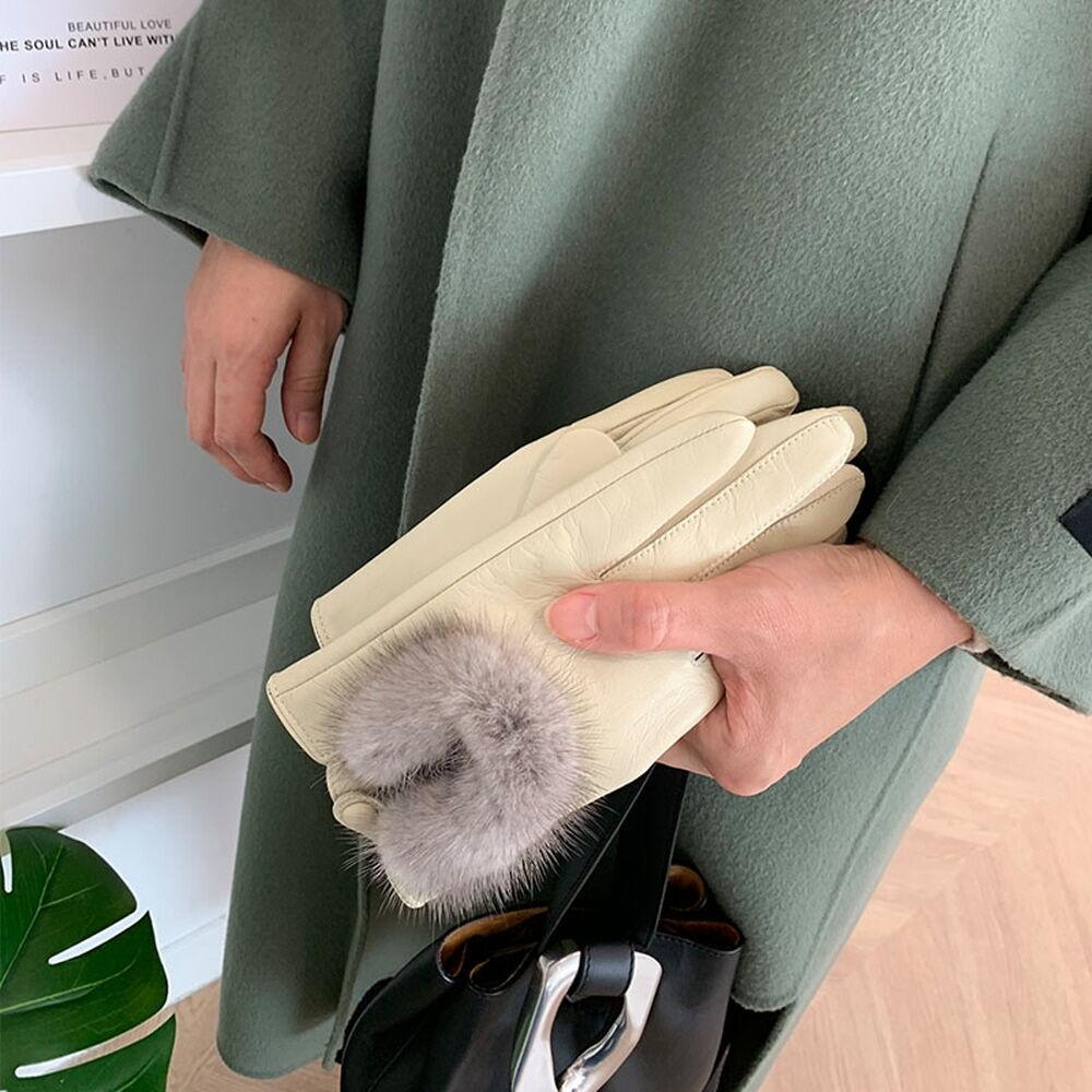 여성용 리얼 양가죽 밍크장갑 (6color)