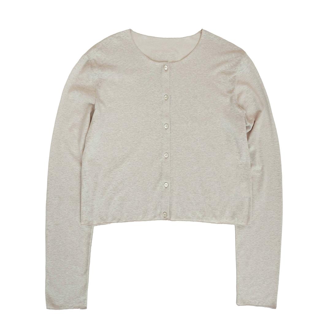 linen cardigan (gray beige)