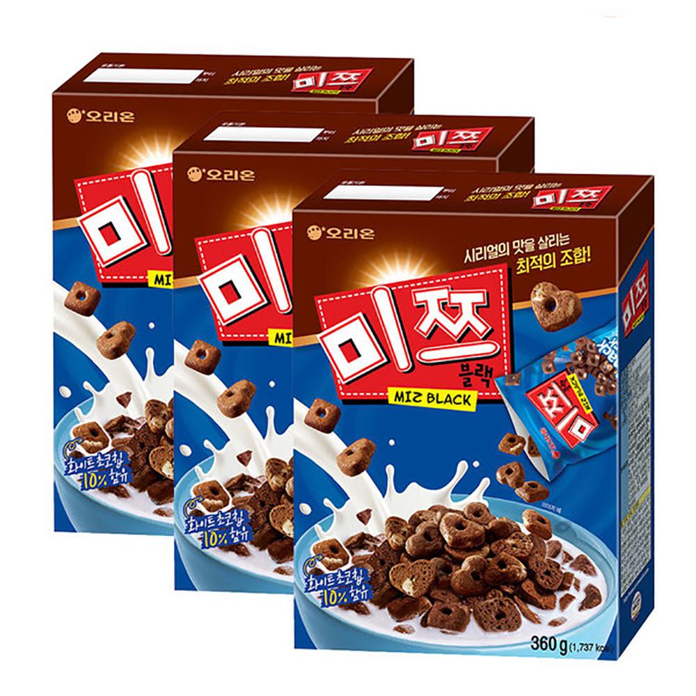 오리온 미쯔 시리얼 대용량 팩 360g X 3개 사무실 간식 인간 사료 초코 과자