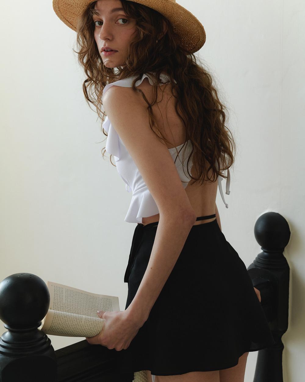 Cover Wrap Skirt Black 커버 랩 스커트 블랙