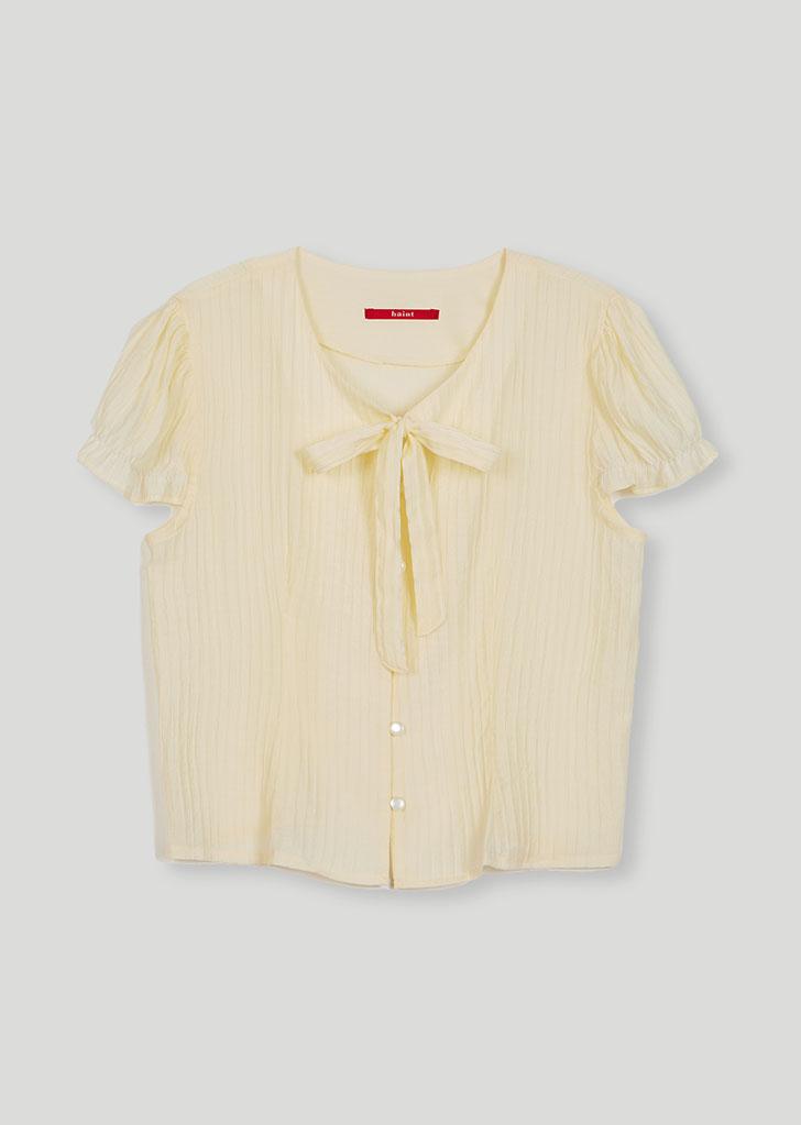 헤인트 BELL PINTUCK SHIRRING TIE BL_CREAM
