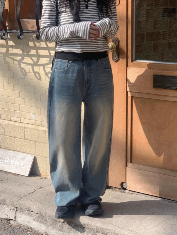 뮤이 밴딩 데님 pants - 3color (밴딩데님/봄데님/캐주얼/캠퍼스룩/롱기장)