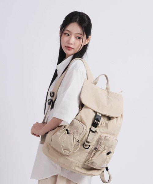 CNPR Natural 도난방지 원버클 백팩  - 베이지