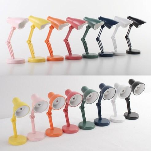 구디푸디 레트로 미니 독서등 컬러 스탠드 LED 조명 북라이트, 원형, 블랙