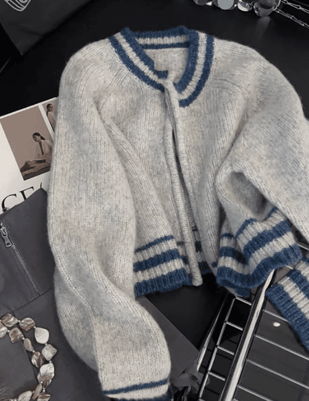 데일리 꾸안꾸룩 온데이니트집업