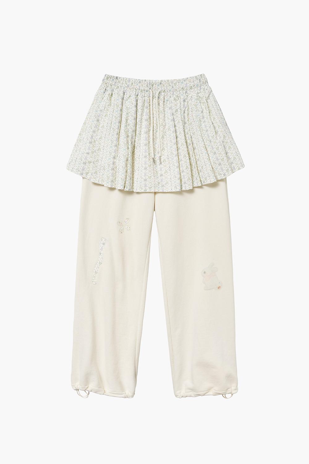 Lucy applique skirt pants (Cream)