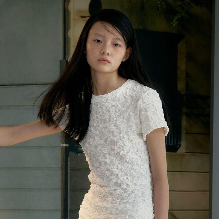 Wrinkle Round Neck Top  White (KE5240M021)