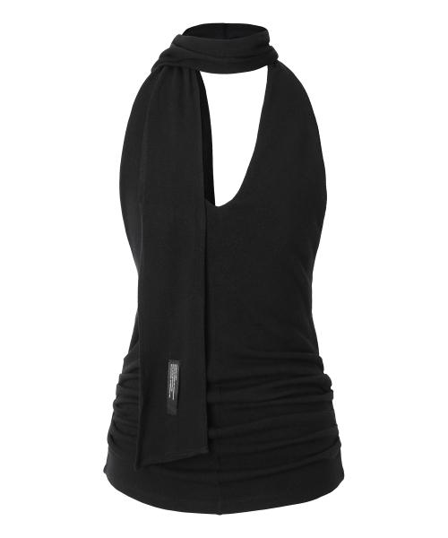 Halter Tie Bustier Top (black)