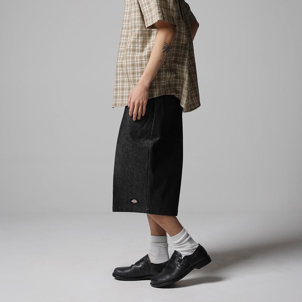 42283 루즈핏 데님 워크쇼츠 Black