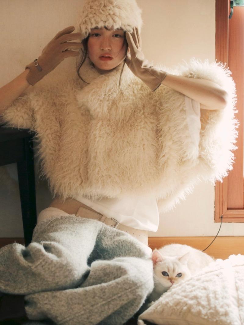 [ 마 로 ] 케이프 - white beige