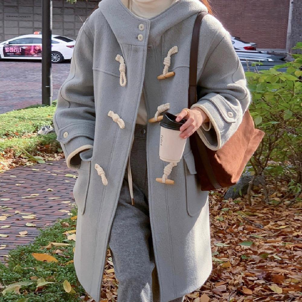 [세일/당일] 슬로우비 클라우드 알파카 후드 더플 코트 (2col)