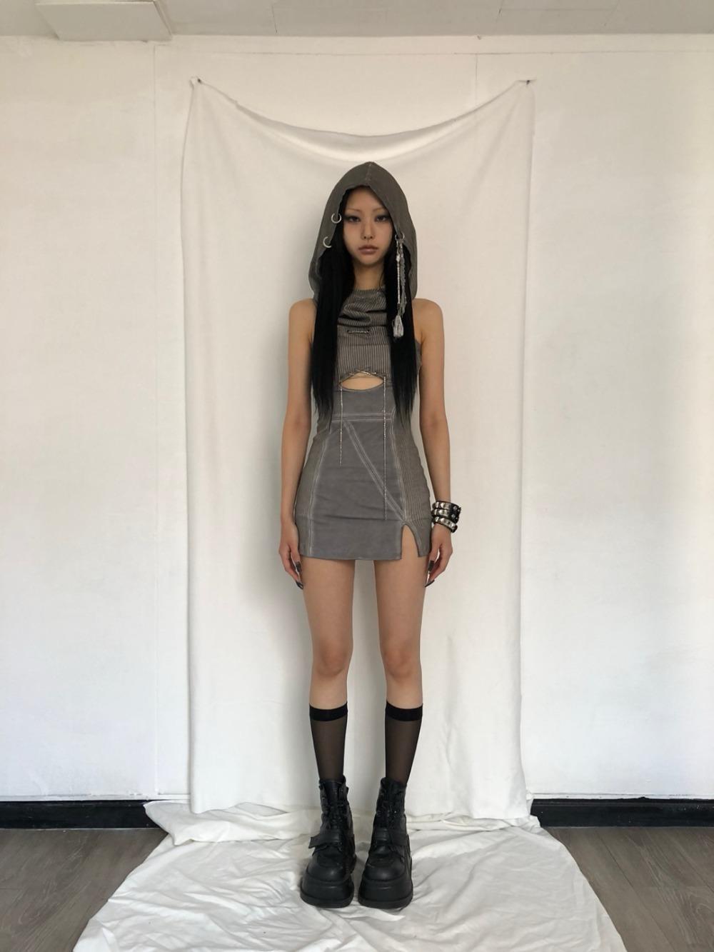 Washing hoodie mini dress