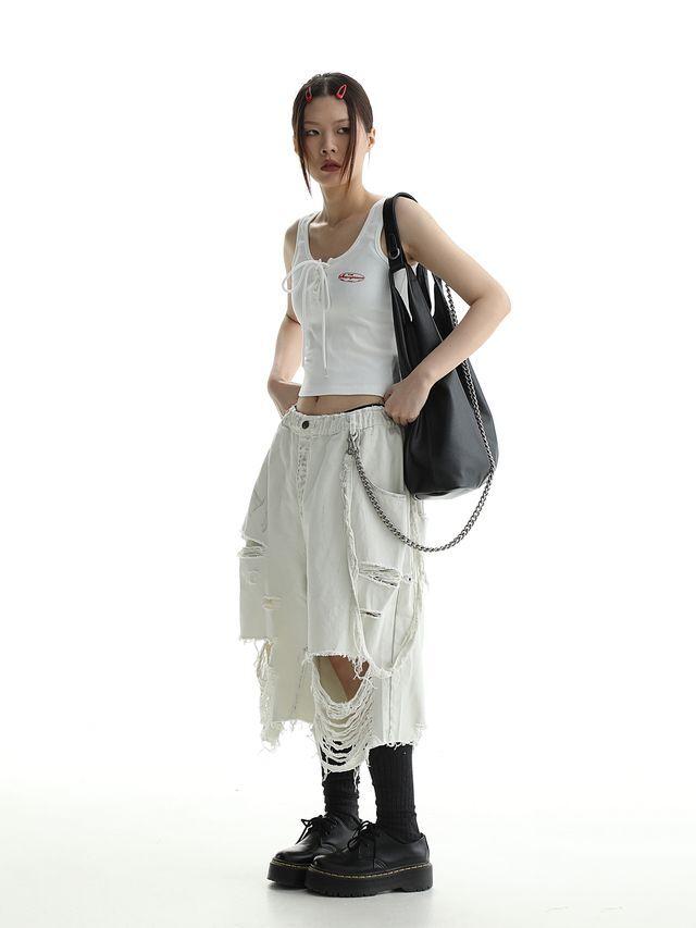 [MASONPRINCE] Mud-dyed Loose Cropped Jeans
