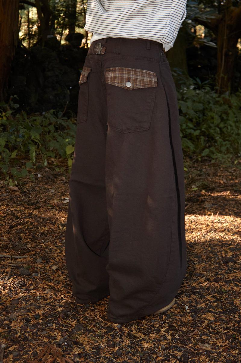 REINA CHECKERED BACK POCKET PANTS (GIMO)