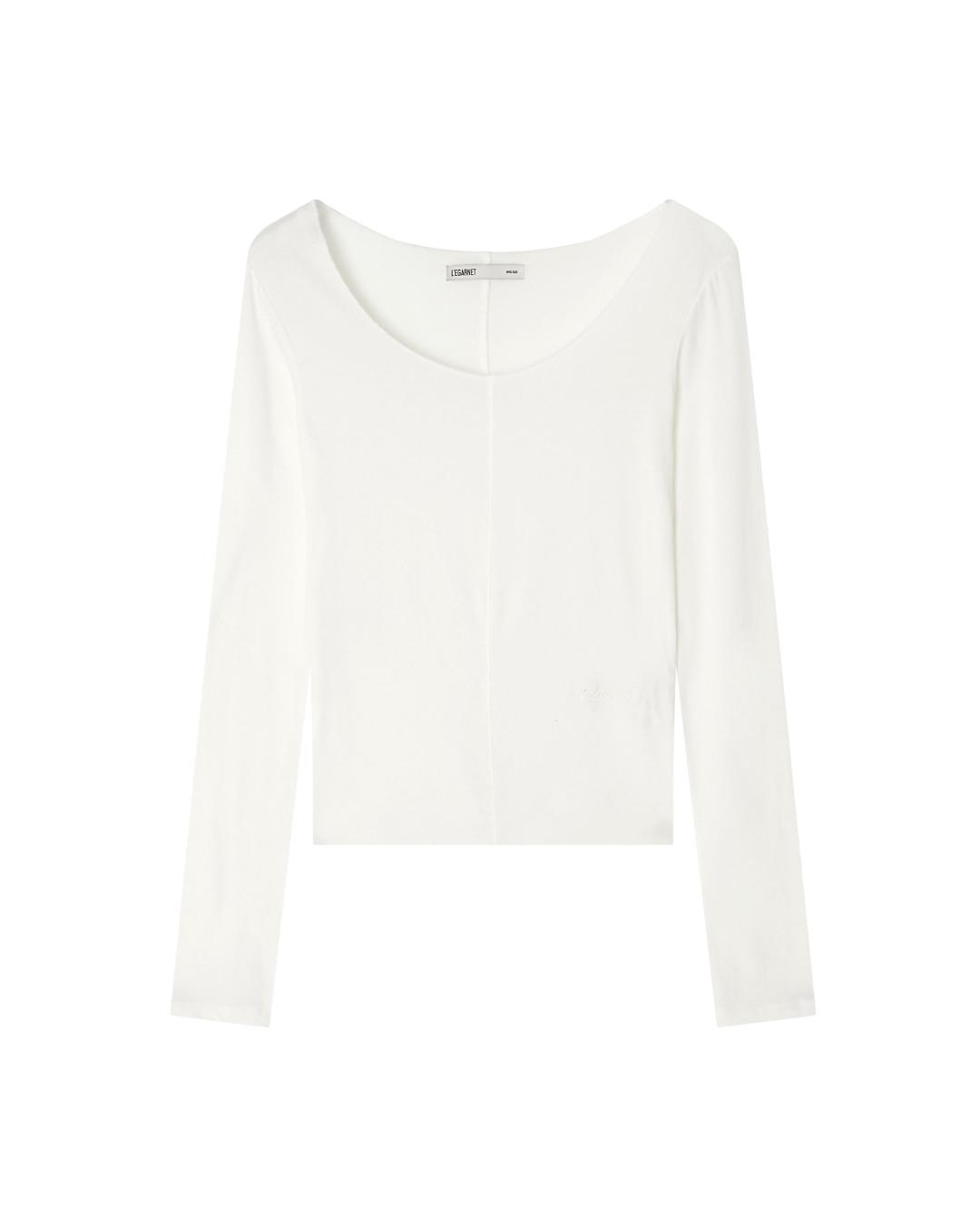 LILY TENCEL U-NECK  LONG SLEEVE_WHITE