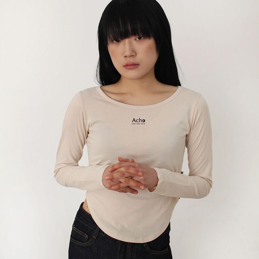 오가닉 코튼 라운드 반크롭티셔츠_아이보리