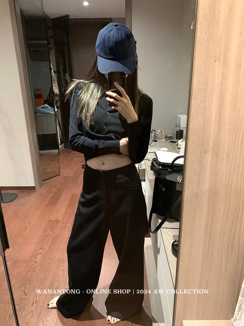 High Waist Basic Wide Suit Pants (2Color)