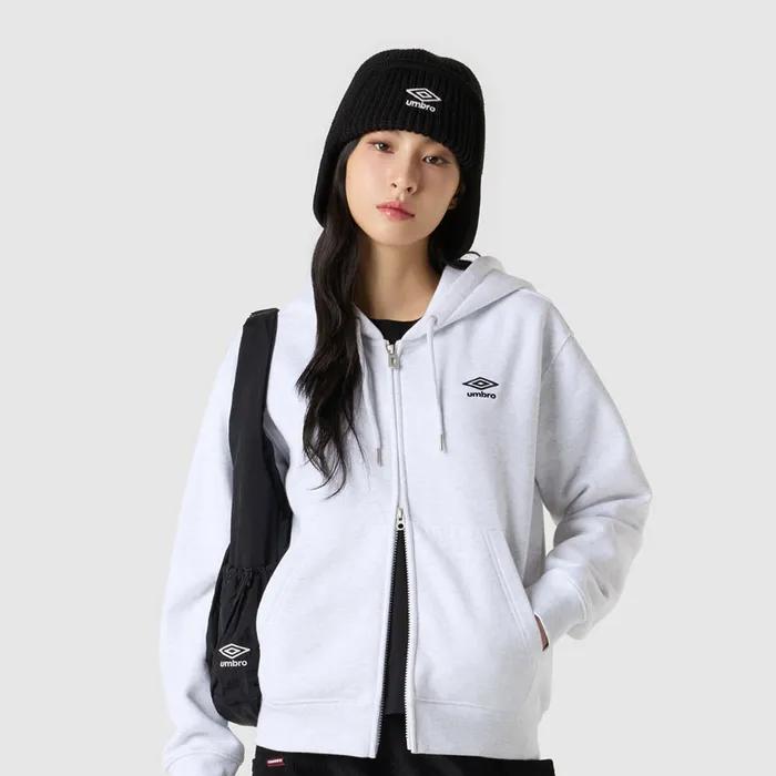 에센셜 기모 후드 집업 라이트 그레이 UQ423CFTO1