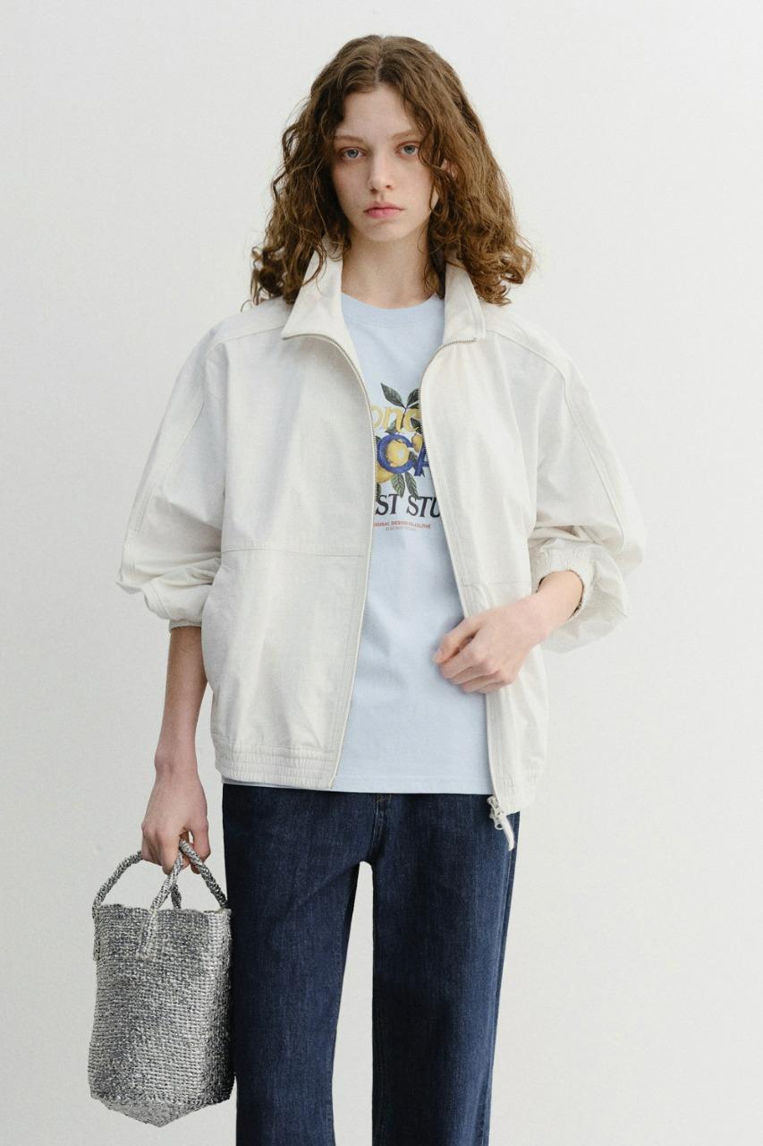 UNISEX SUMMER HARRINGTON JACKET CREAM STRIPE_UDJU6B122CR