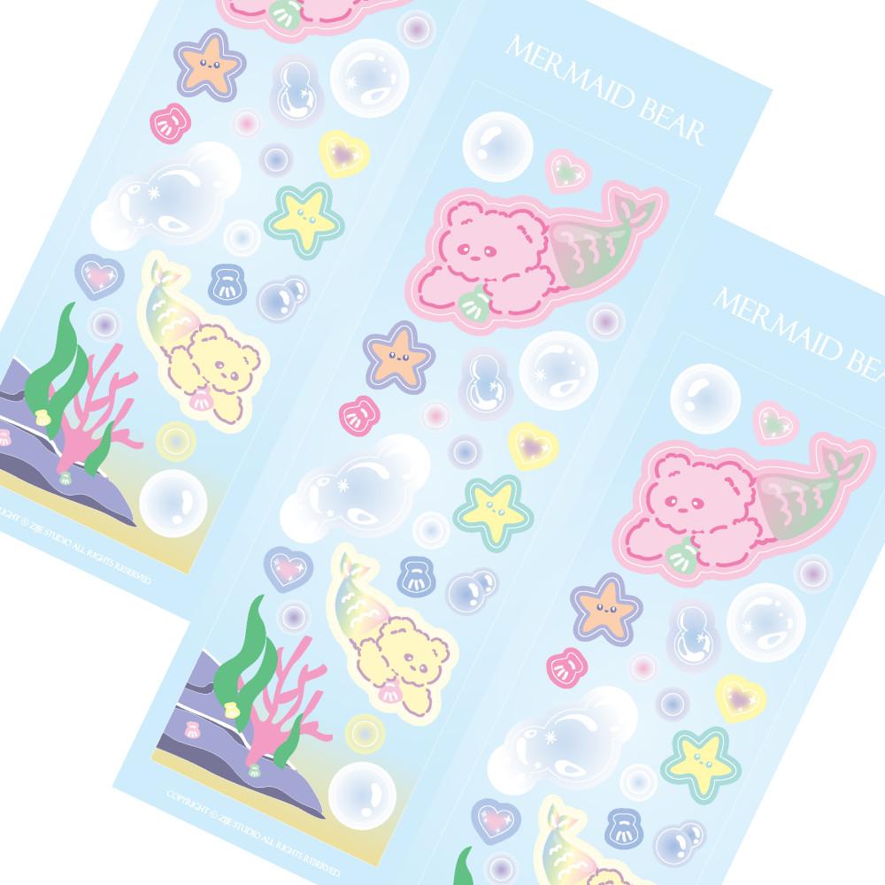 [스티커] 머메이드 베어 스티커