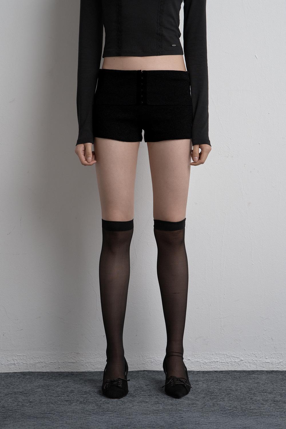 FOLD TWO-WAY KNIT SHORTS BLACK