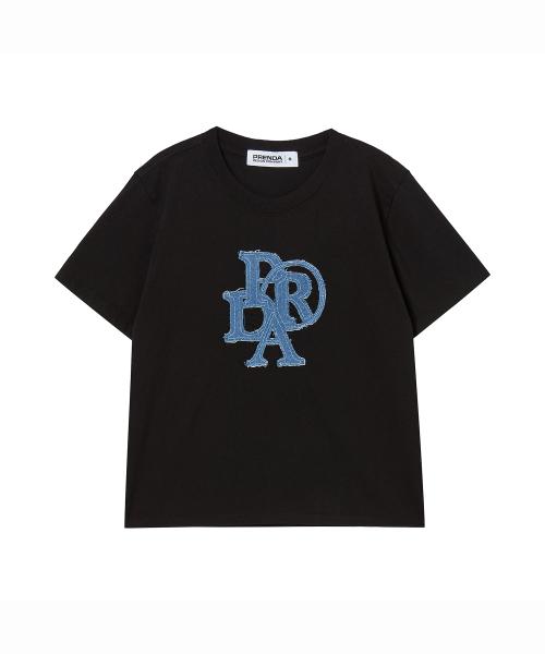 [BLUE DENIM PATCH] PRDA DENIM PATCH CREWNECK TEE BLACK