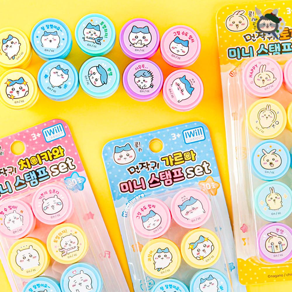 먼작귀 스탬프 칭찬도장 치이카와 하치와레 우사기 다꾸 도장 세트