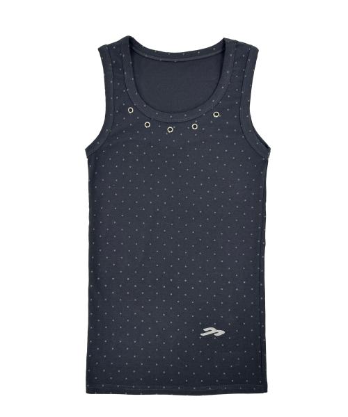 아일렛 스타 패턴 슬리브리스 차콜