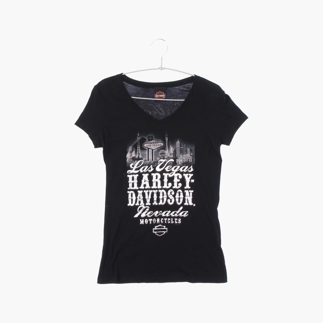 할리데이비슨 코튼 반팔 티셔츠 여자 L