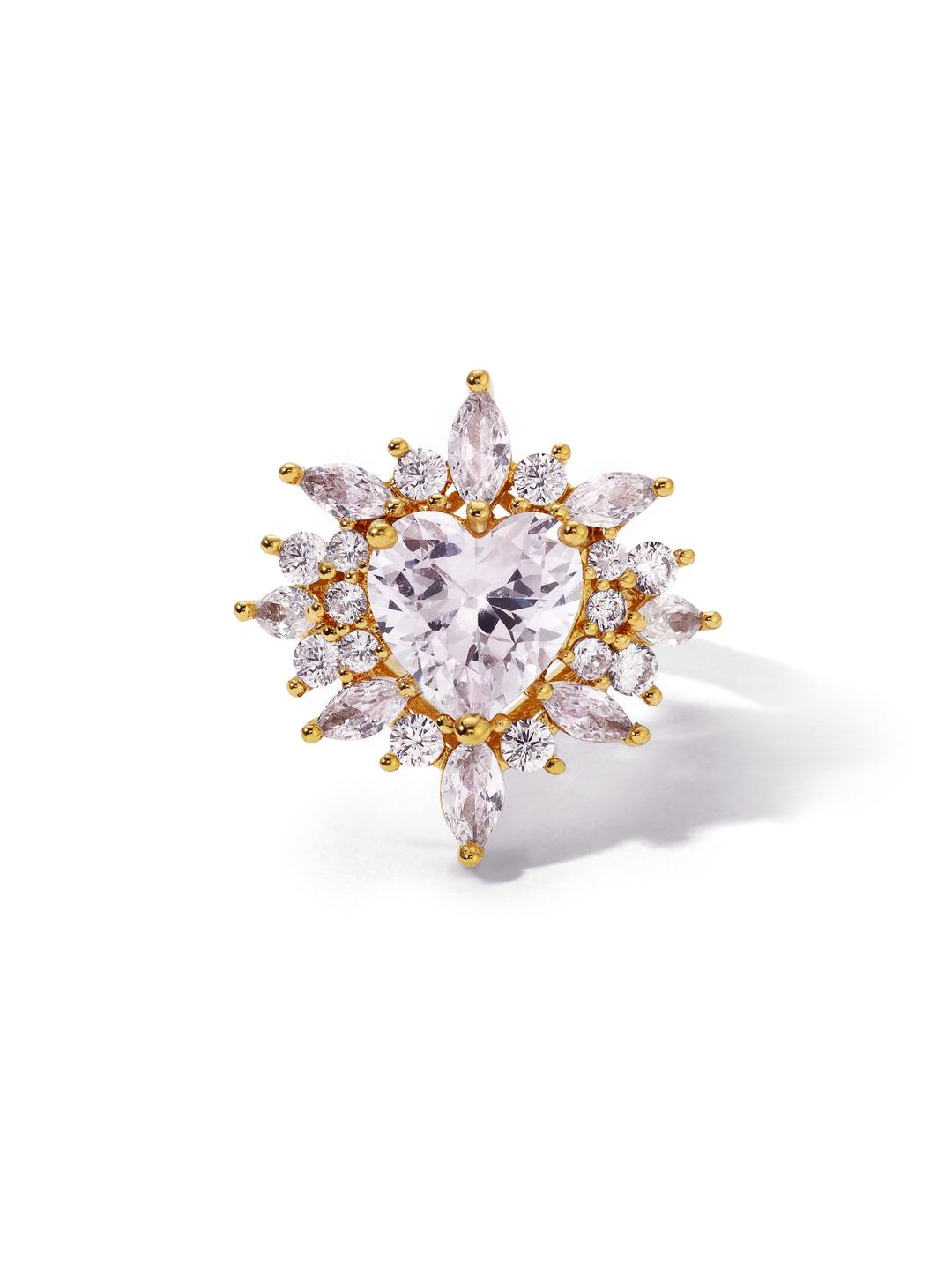 The Rosalind Heart Ring - Gold / Cocktail / 8