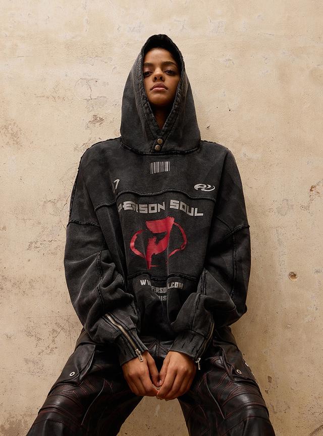 [PERSONSOUL] Meta-Symbol Stain Heavy Hoodie