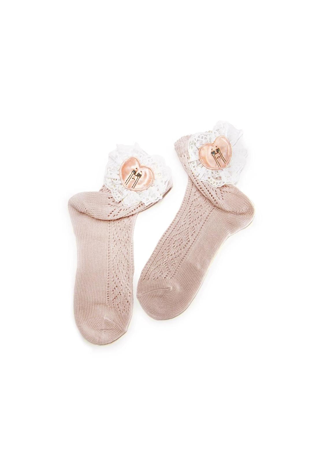 Crying Heart Socks / Pink Beige - Big cry / Pink Beige