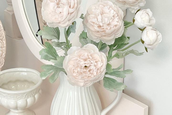 프렌치 러넌 조화 라넌큘러스 실크플라워 생화같은 조화 장식