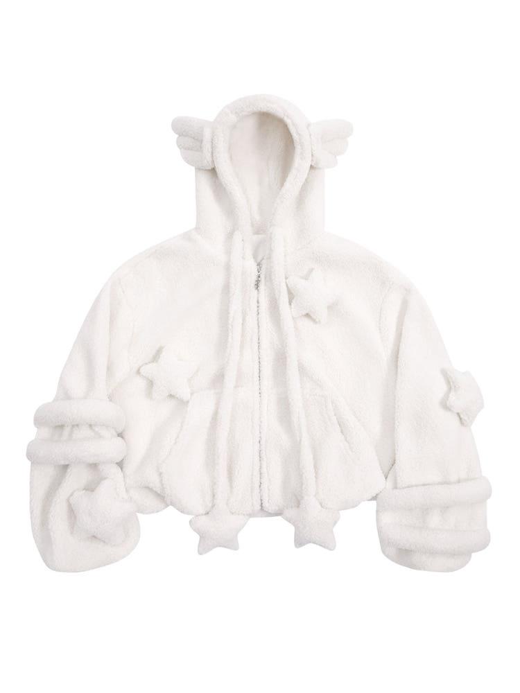 CFIERCE 씨피어스 화이트 엔젤 플리스 후드집업 ANGEL FLEECE JACKET