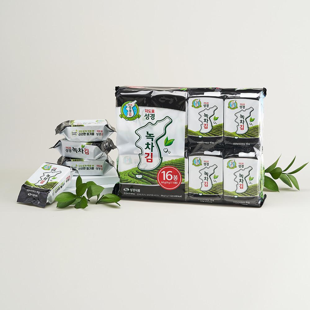 [성경김본사] 녹차도시락김 16봉+16봉 (총32봉)