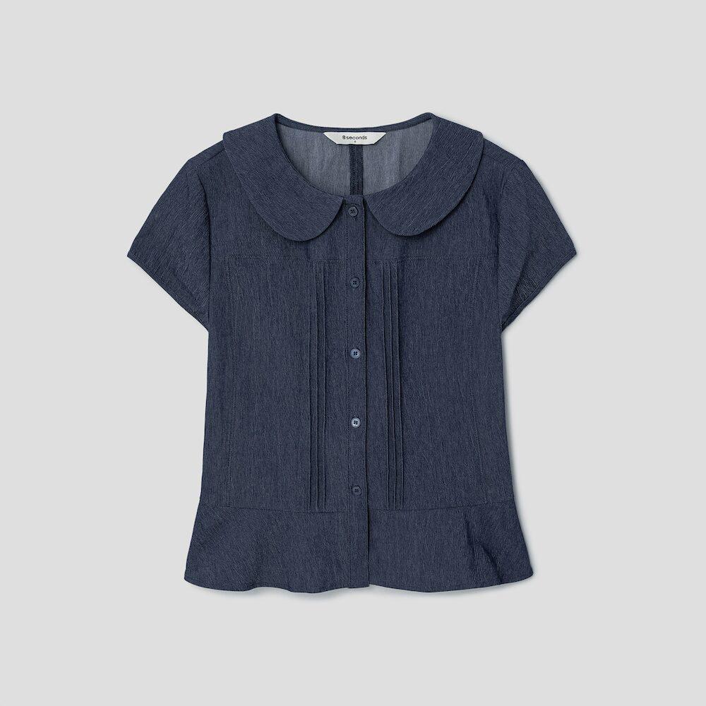 에잇세컨즈 라운드넥 칼라 블라우스  네이비 (356465CC2R)