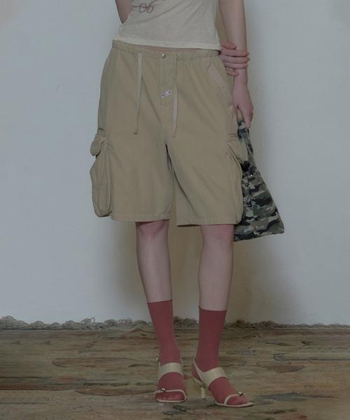 Twill Cargo Half Pants Warm Gray