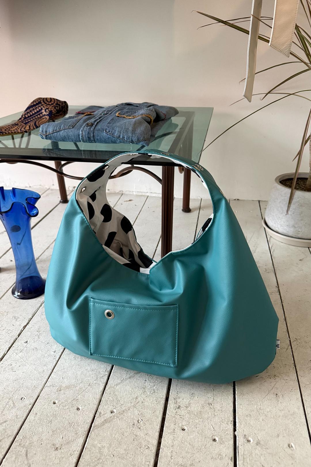 [DEPC x jeyilly] EYELET LEATHER BAG - TEAL