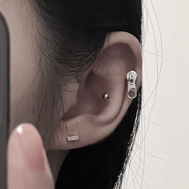 [유니크🤐] 지퍼 심플 써지컬 남녀공용 볼 피어싱