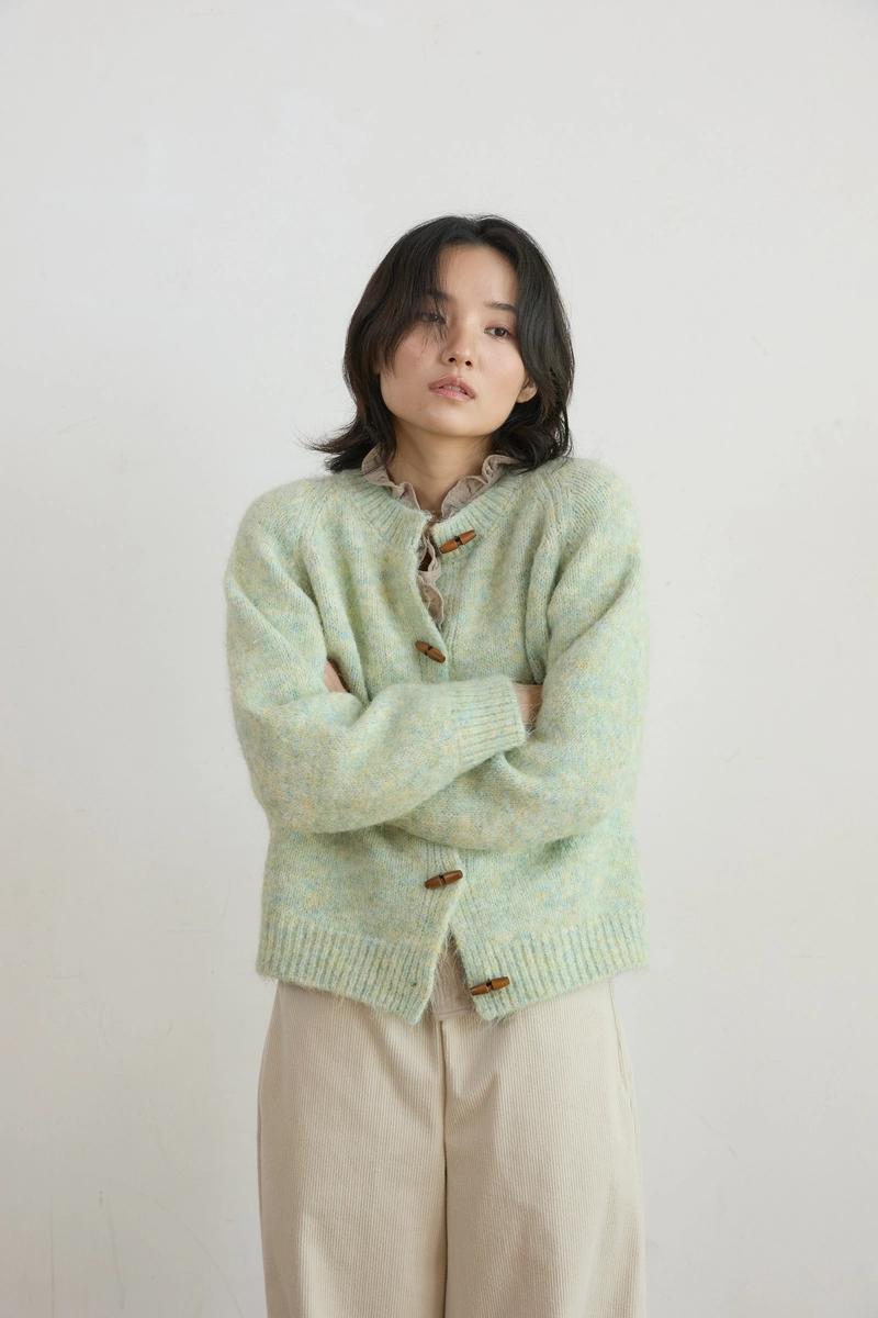 WIOE - Toggle Button Knit Cardigan_Mint