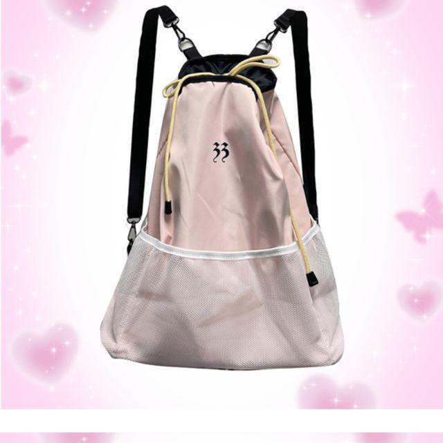 [하이틴/요즘유행템ღ]데일리 스트링 백팩메쉬 나일론 보부상백 노트북 아이패드백팩 크로스백 유니크 y2k
