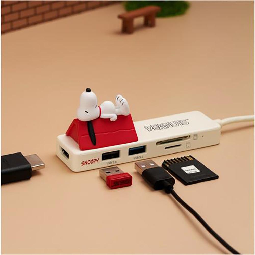 스누피 피규어 5in1 USB 멀티 허브 리더기