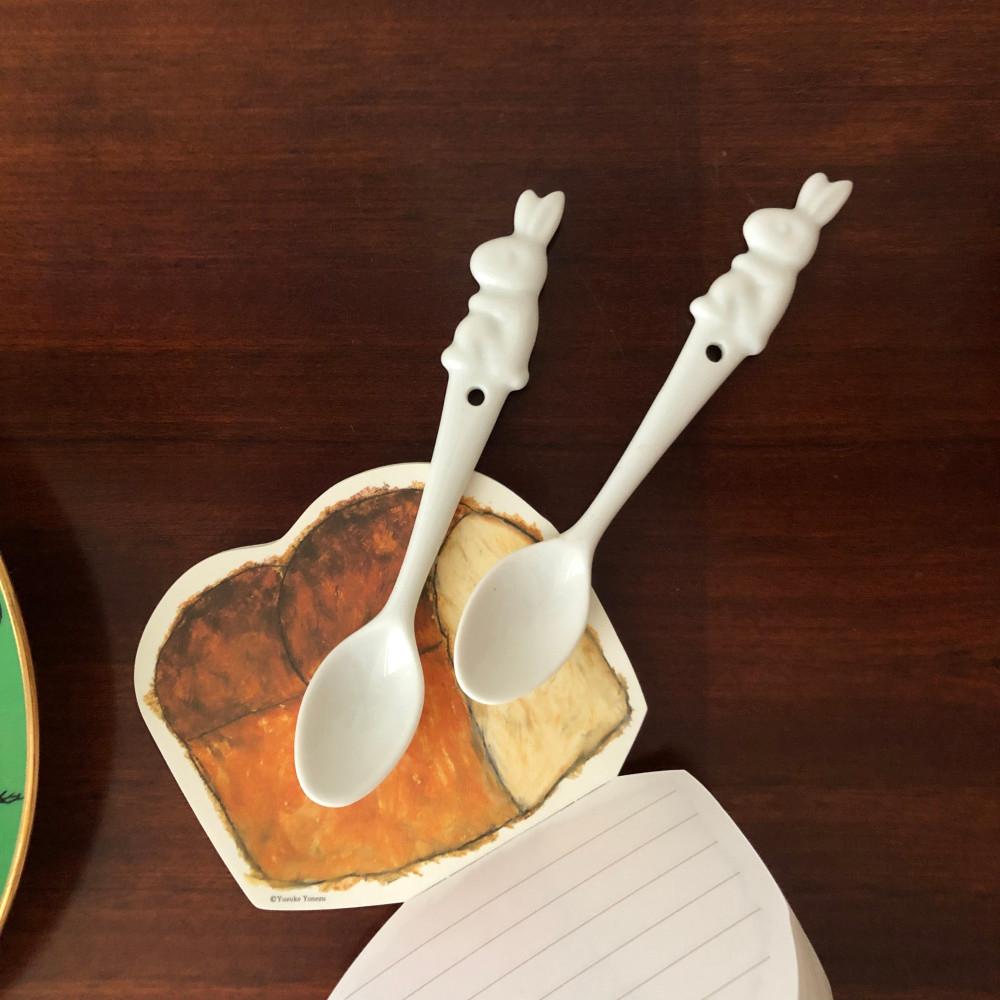 [하얀곰상점] 빈티지 버니 디저트 스푼 / 토끼 티스푼