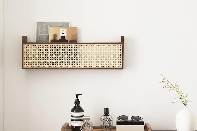 루아이 원목 라탄 벽선반/벽걸이선반/가구선반/벽선반장(2color)