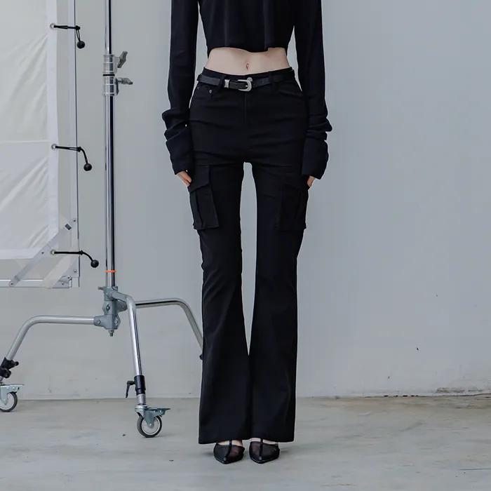 로우웨스트 부츠컷 카고팬츠