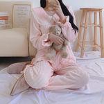 당일발송 극세사 투피스 프릴 세라 4컬러 여성 파자마 잠옷 세트