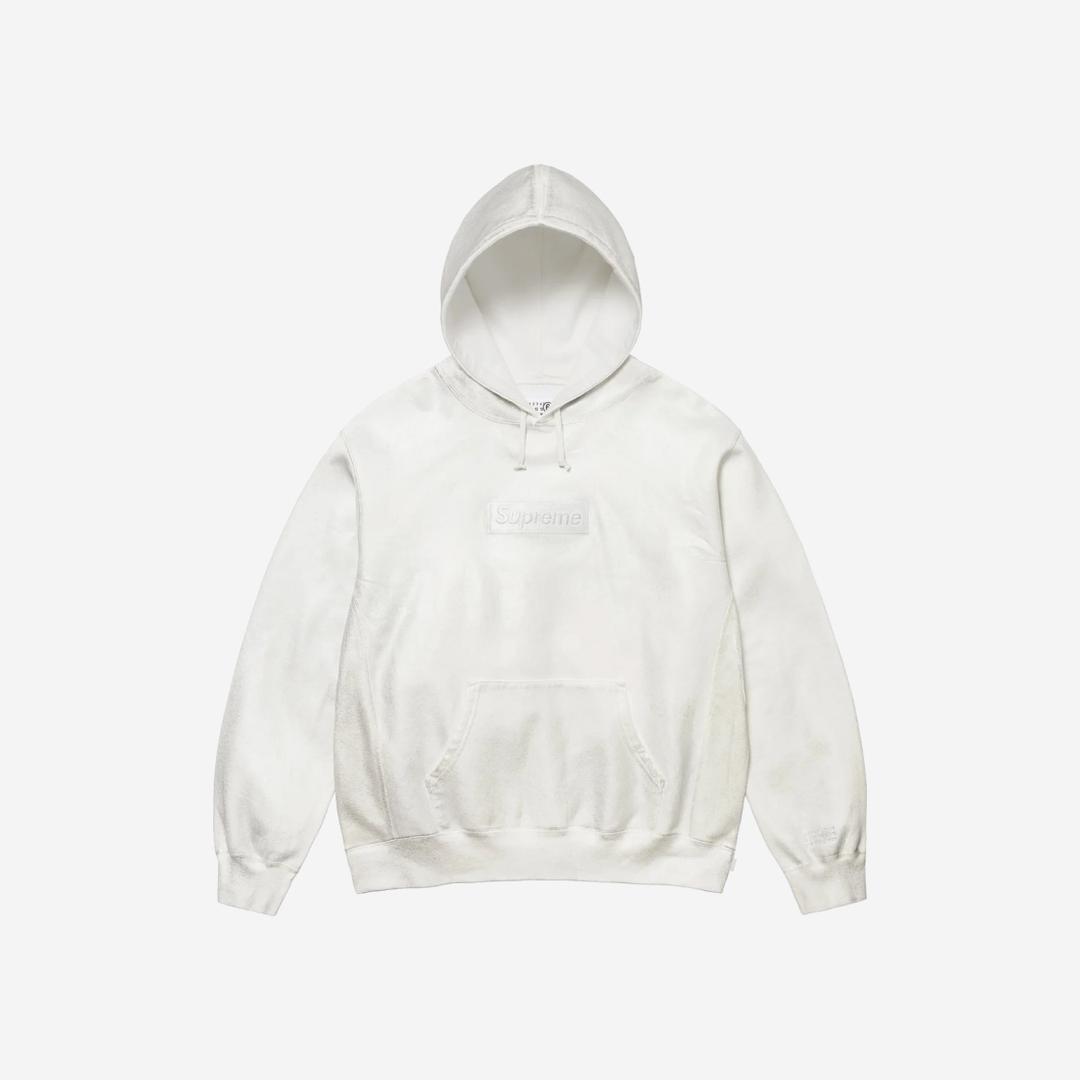 Supreme x MM6 Maison Margiela Foil Box Logo Hooded Sweatshirt White - 24SS