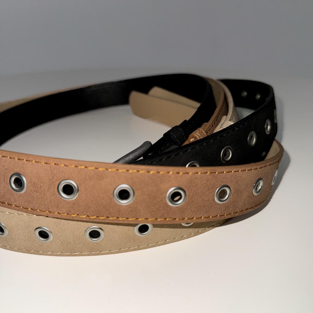 블루씨티 스웨이드 아일렛 레더 가죽 벨트 3color