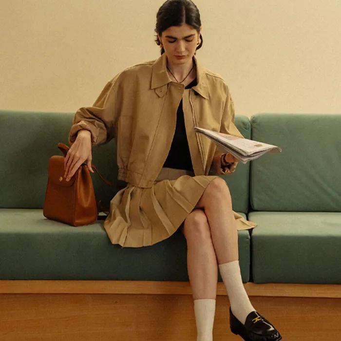 Button up bizo blouson_2color