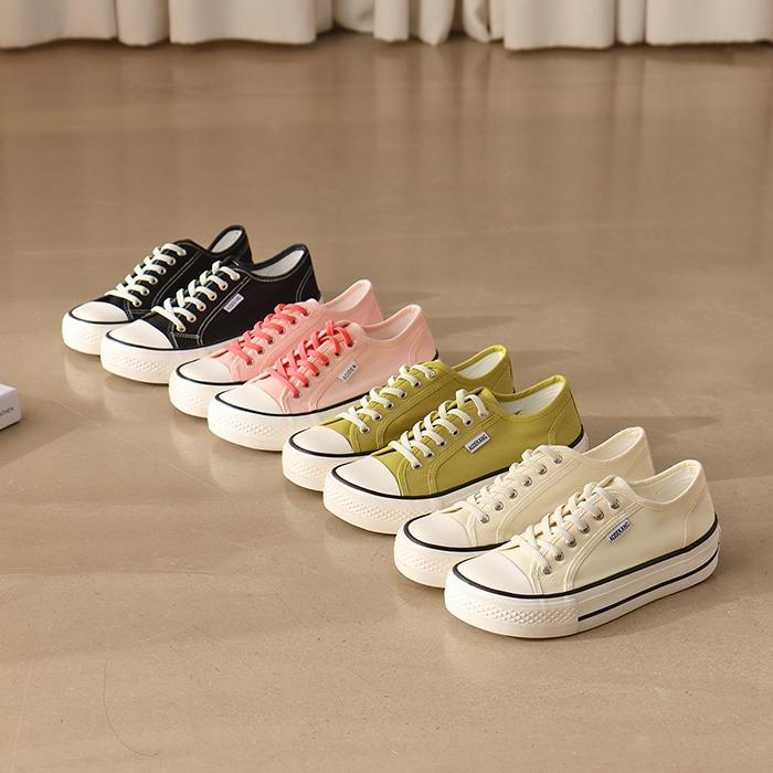 메이즈 베이직 캔버스 밴딩끈 스니커즈(3cm)